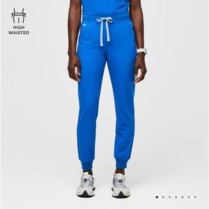 FIGS Zamora High Waisted - Tall Jogger Scrub Pants - M - Tall / Royal Blue